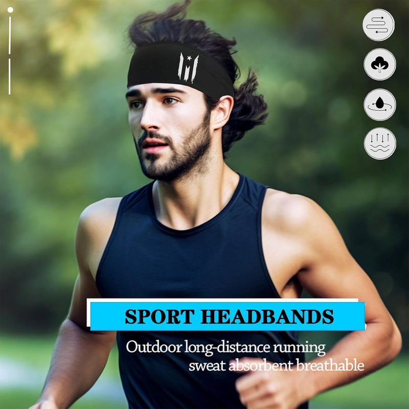 FACITE Headbands for Men Women 3pcs Sweat Bands Headbands Men Sweatbands Women - Image 2